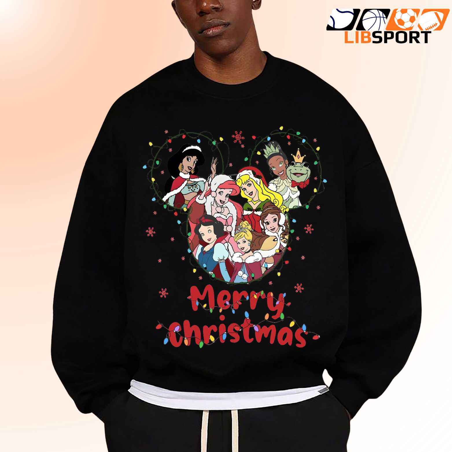 Disney Princess Merry Christmas T Shirt, Holiday Shirt, Unisex Festive Tee